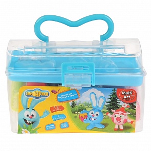 Набор теста для лепки - Смешарики, 12 цветов по 21 грамм, 3 формы, глаза (MultiArt, 2118-SM (72))